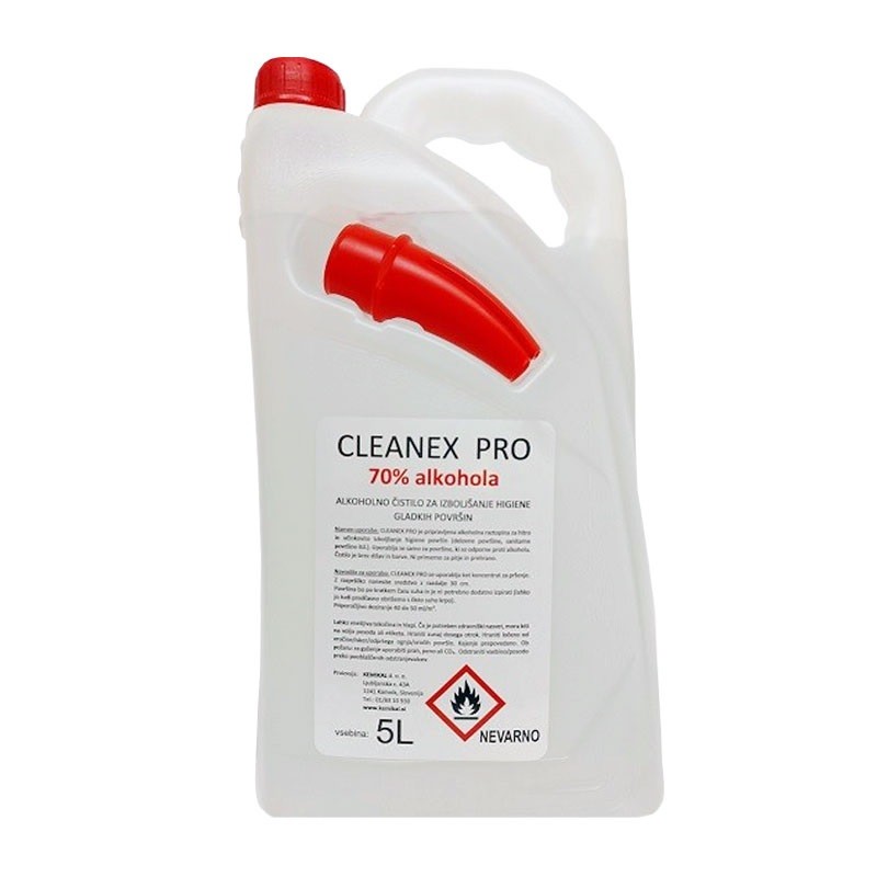 Razkužilo alkoholno za gladke površine cleanex pro 5l 70% etanola