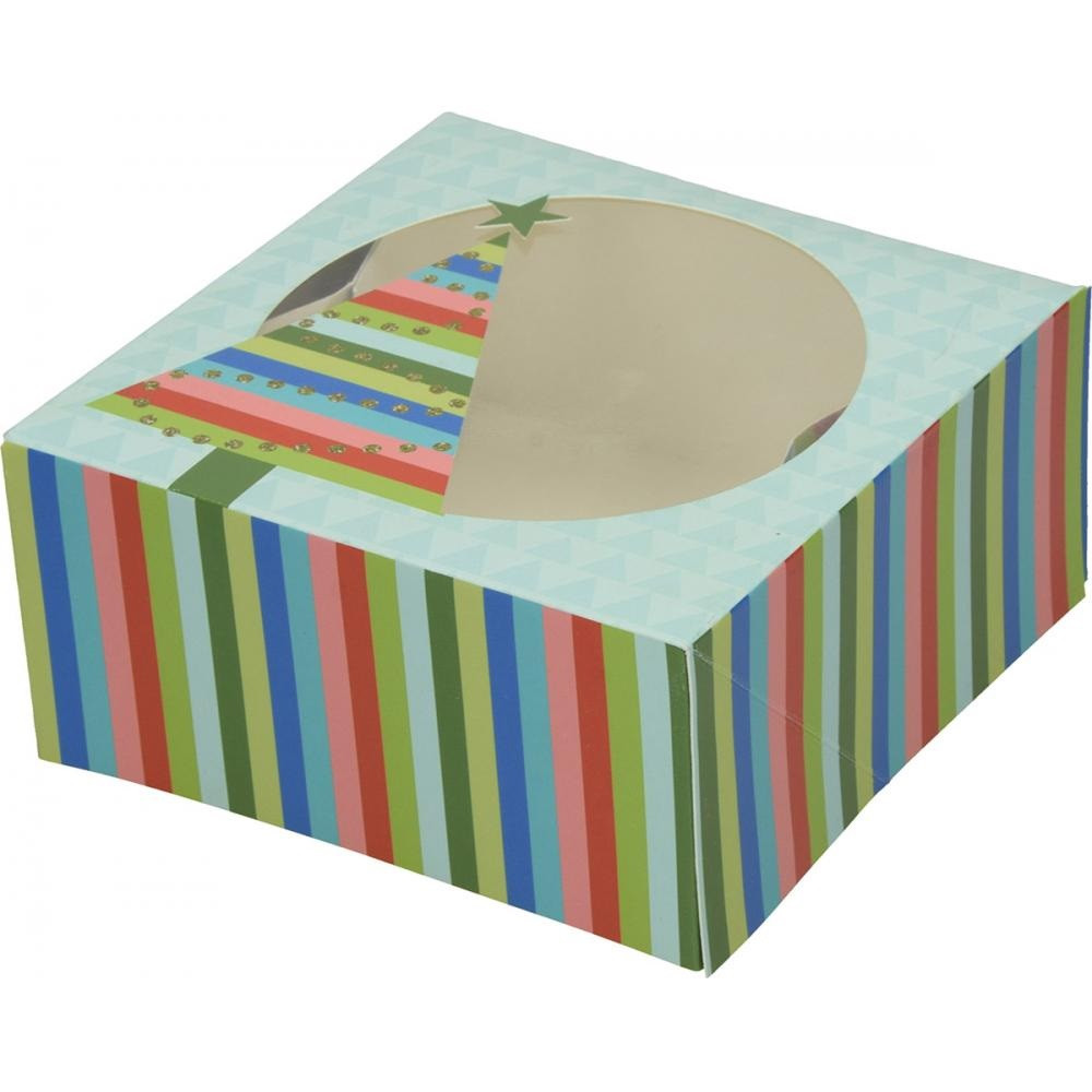 Darilna škatla za piškote karton 16x16x7,6cm
