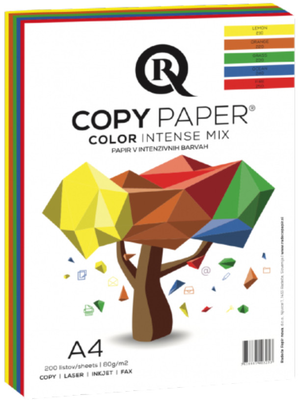Papir barvni a4 int. barve mix 1/200 radeče