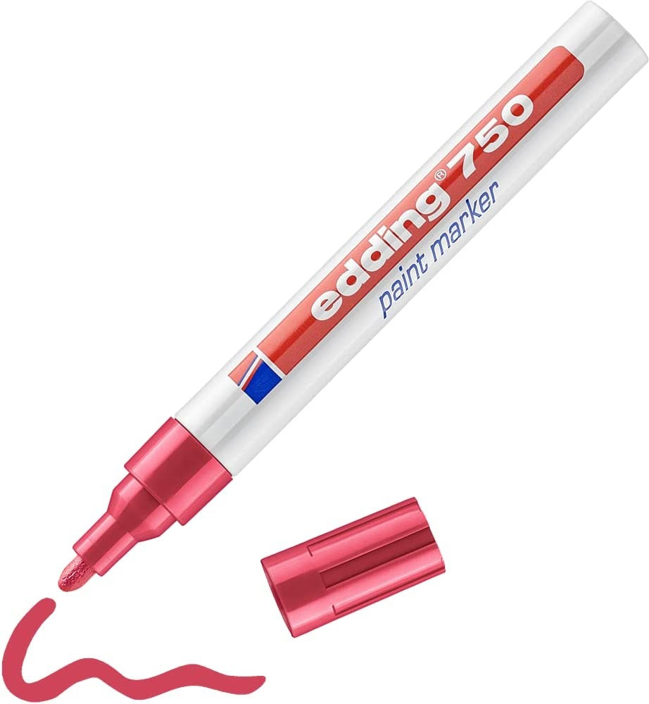 Edding Marker z lakom E-750, 2-4 mm, rdeč  10 KOS