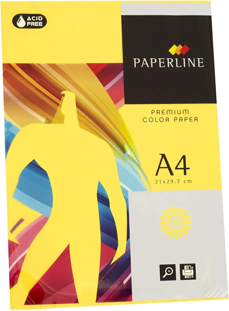 Papir barvni a4 paperline 80g 1/500 LEMON