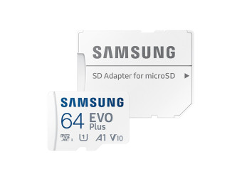 SPOMINSKA KARTICA SAMSUNG 64GB microSD EVO PLUS 2021 Class10 Read up to 130MB/s Z ADAPTERJEM